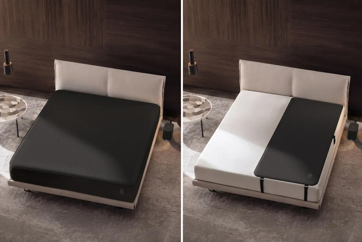 „Eight Sleep Pod 6“ standartinio lovos užvalkalo ir naujos mažesnės „Solo“ parinkties dydžių palyginimas