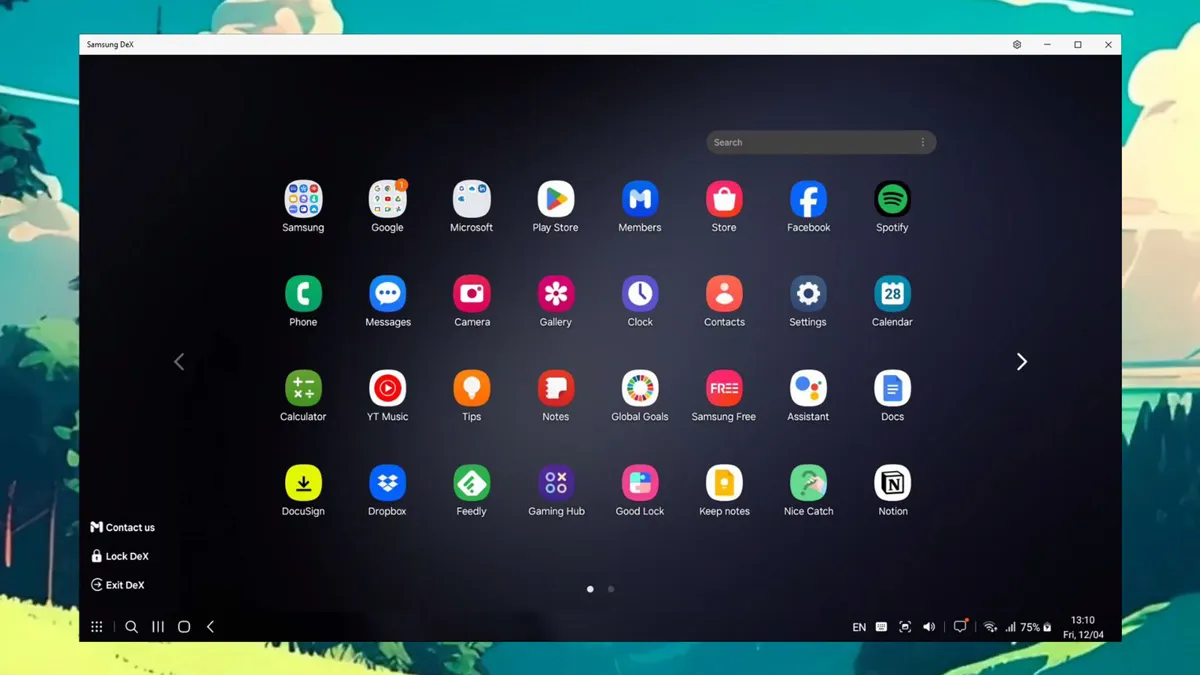 Samsung DeX apps i desktop-tilstand